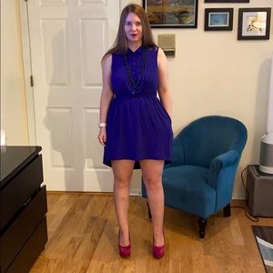 Roxy high low purple dress with lace back boddice